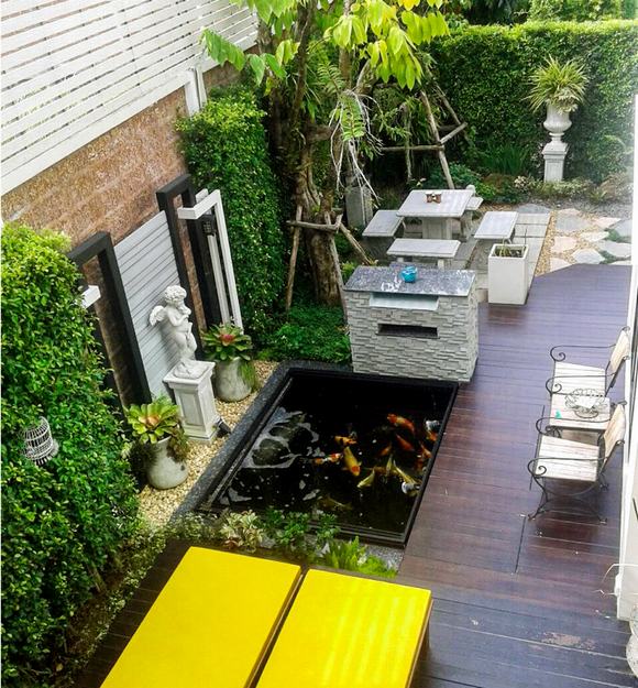 Thi công hồ cá Koi mini cho không gian nhỏ hẹp Thi công hồ cá Koi mini cho không gian nhỏ hẹp